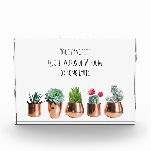 Cactus Succulent Uw favoriete Citaat, Zong Lyric Fotoblokken (Voorkant)