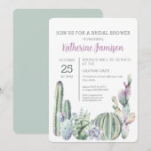 Cactus Succulent Vrijgezellenfeest Munt Uitnodigin Kaart (Voorkant / Achterkant)