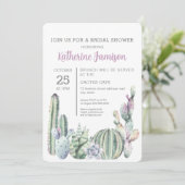 Cactus Succulent Vrijgezellenfeest Munt Uitnodigin Kaart (Staand voorkant)