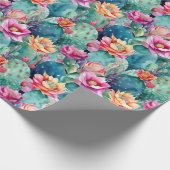 Cactus succulent waterverf botanisch patroon cadeaupapier (Hoek)