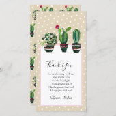 cactus, succulent, waterverf, feest, mexicaans, bedankkaart (Voorkant / Achterkant)