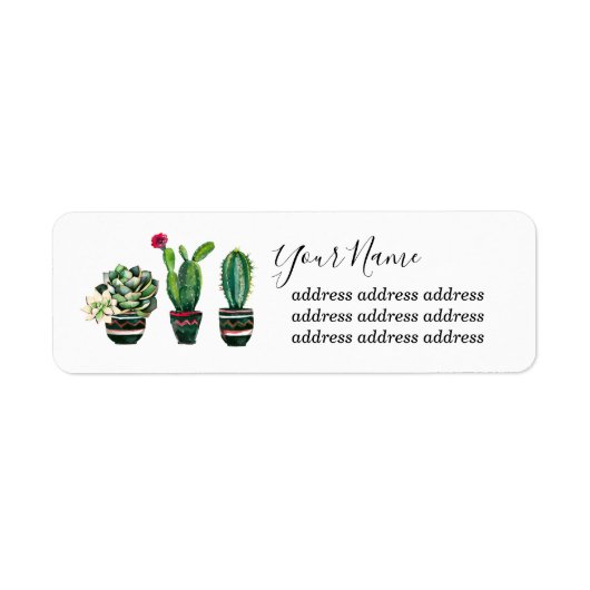 cactus, succulent, waterverf, fiesta, mexicaan etiket (Voorkant)