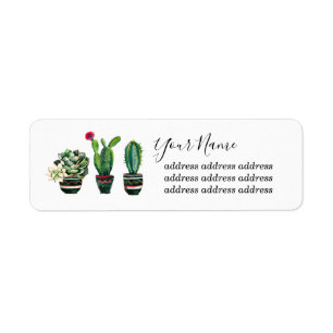 cactus, succulent, waterverf, fiesta, mexicaans etiket
