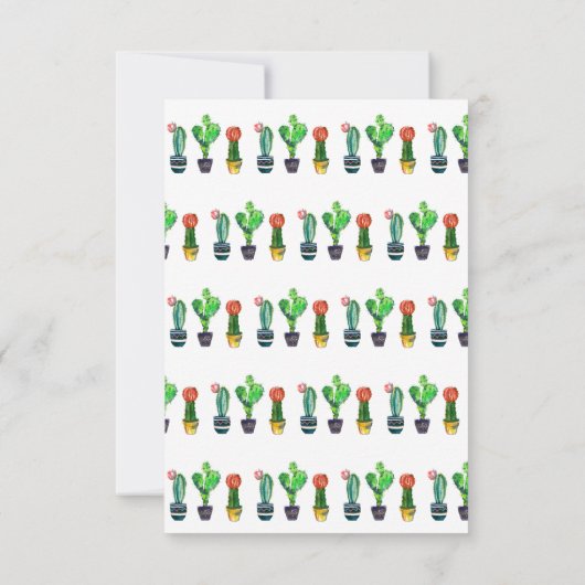 cactus, succulent, waterverf, fiesta, mexican; bedankkaart (Achterkant)