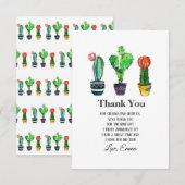 cactus, succulent, waterverf, fiesta, mexican; bedankkaart (Voorkant / Achterkant)
