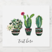 cactus, succulent, waterverf, fiesta, mexican; bier etiket (Enkel label)