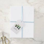 cactus, succulent, waterverf, fiesta, mexican; cadeaulabel (Met Touw)