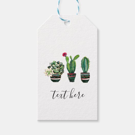 cactus, succulent, waterverf, fiesta, mexican; cadeaulabel (Voorkant)