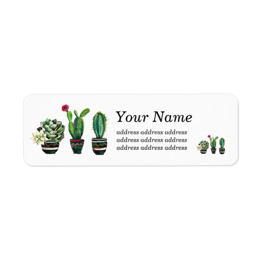 cactus, succulent, waterverf, fiesta, mexican; etiket (Voorkant)