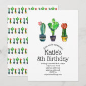 cactus, succulent, waterverf, fiesta, mexican; kaart (Voorkant / Achterkant)