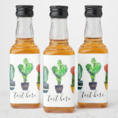 cactus, succulent, waterverf, fiesta, mexican; likeurfles etiket (Flessen)