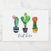 cactus, succulent, waterverf, fiesta, mexican; likeurfles etiket (Enkel label)