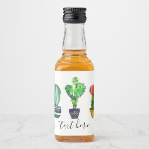 cactus, succulent, waterverf, fiesta, mexican; likeurfles etiket