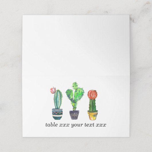 cactus, succulent, waterverf, fiesta, mexican; plaatskaartje (Buitenkant ongevouwen)