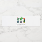 cactus, succulent, waterverf, fiesta, mexican; waterfles etiket (Enkel label)