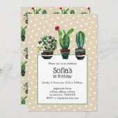 cactus, succulent, waterverf, fiesta, verjaardag kaart (Voorkant / Achterkant)