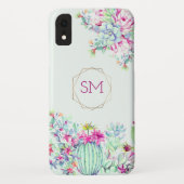 Cactus succulent Waterverf geometrisch monogram Case-Mate iPhone Case (Achterkant)