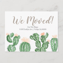 Cactus succulent we verhuisden het briefkaart