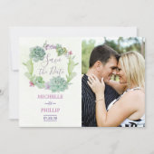 Cactus Succulent Wedding Save the Date (Voorkant)