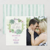 Cactus Succulent Wedding Save the Date (Voorkant / Achterkant)