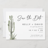 Cactus Succulent Wedding Save the Date Kaart (Voorkant)