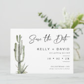 Cactus Succulent Wedding Save the Date Kaart (Staand voorkant)