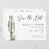 Cactus Succulent Wedding Save the Date Kaart (Voorkant / Achterkant)