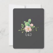 Cactus Succulent Wreath Rustic Boho Mint Green RSVP Kaartje (Achterkant)
