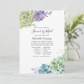 Cactus Succulente Bruiloft of Baby Shower per Post Kaart (Staand voorkant)