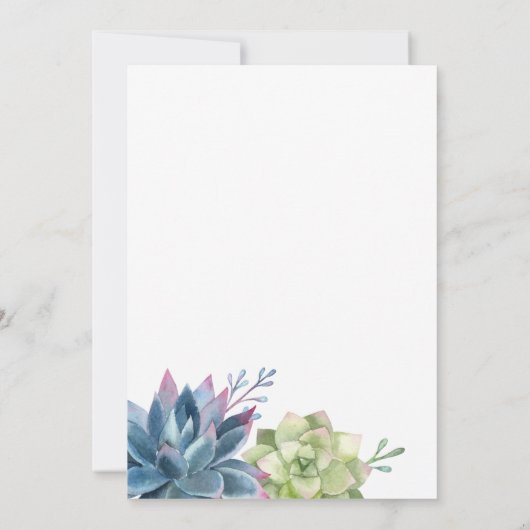 Cactus Succulente Bruiloft of Baby Shower per Post Kaart (Achterkant)