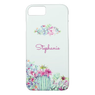 Cactus & Succulente Gepersonaliseerde Waterverf Case-Mate iPhone Case