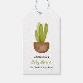 Cactus succulente terracotta pot | BABY SHOWER Cadeaulabel (Voorkant)