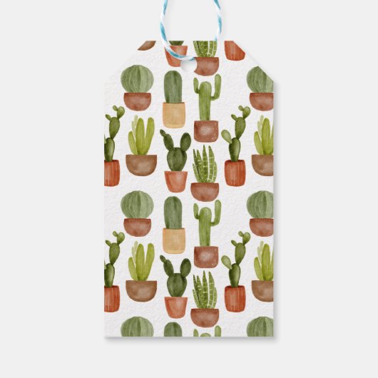 Cactus succulente terracotta pot | BABY SHOWER Cadeaulabel (Achterkant)