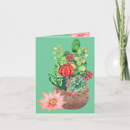 Cactus, Succulenten, Cactus Bloem, Arrangement Kaart