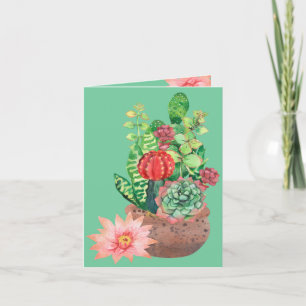 Cactus, Succulenten, Cactus Bloem, Arrangement Kaart
