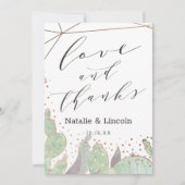 Cactus & Succulenten Geo Bruiloft Liefde en Bedank Bedankkaart (Voorkant)