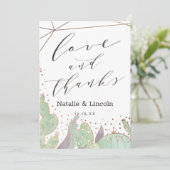 Cactus & Succulenten Geo Bruiloft Liefde en Bedank Bedankkaart (Staand voorkant)