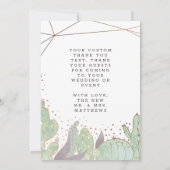 Cactus & Succulenten Geo Bruiloft Liefde en Bedank Bedankkaart (Achterkant)