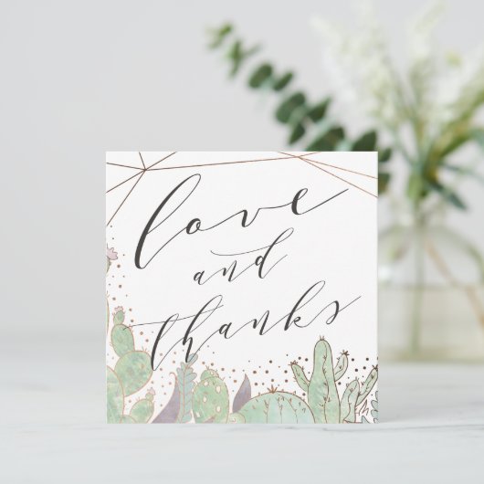 Cactus & Succulenten Geo Liefde en Bedankt Vierkan (Staand voorkant)