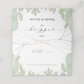 Cactus & Succulenten Geometrisch Trouwtafelnummer Plaatskaartje (Buitenkant ongevouwen)