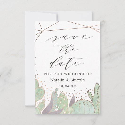 Cactus & Succulenten Geometrische Terrarium Bruilo Save The Date (Voorkant)