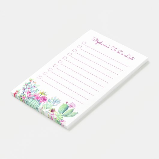 Cactus succulenten gepersonaliseerd om te doen post-it® notes (Schuin)