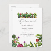 Cactus Succulenten Nieuw Adres Aankondigingskaart (Voorkant / Achterkant)