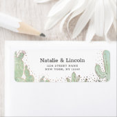 Cactus & Succulenten Trendy Bruiloft Retouradres Etiket (Insitu)