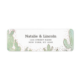 Cactus & Succulenten Trendy Bruiloft Retouradres Etiket