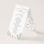 Cactus Succulenten Trendy Huwelijksceremonie Progr Kaart (Achterkant)