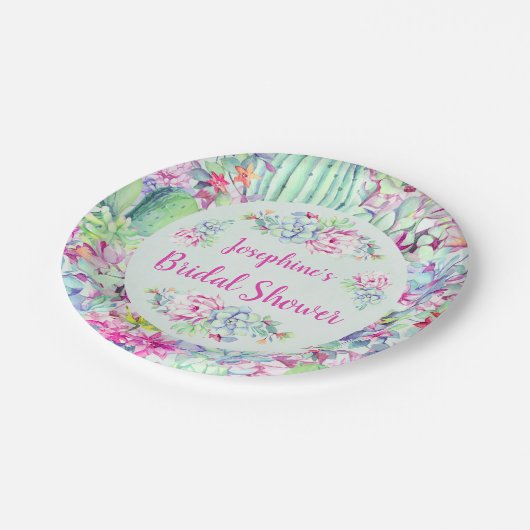 Cactus & Succulenten Vrijgezellenfeest Papieren Bordje (Gekanteld)