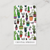 Cactus Succulents Botanical Plants Doodle Cute Visitekaartje (Voorkant)