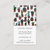 Cactus Succulents Botanical Plants Doodle Cute Visitekaartje (Achterkant)