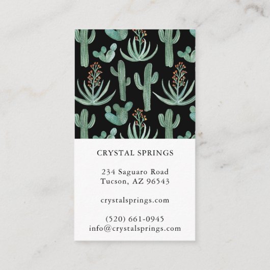 Cactus Succulents Botanische Planten Moderne Chic Visitekaartje (Achterkant)